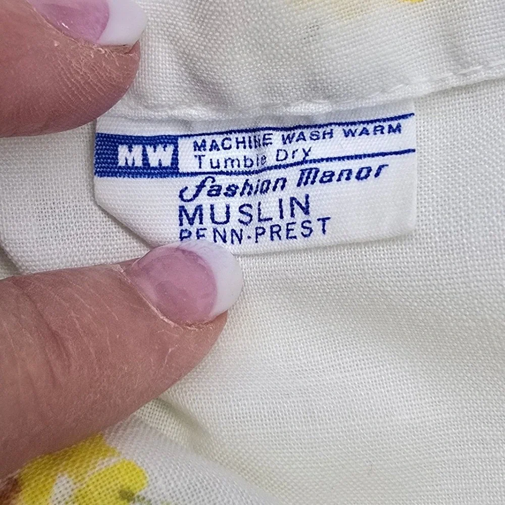 Vintage JCPenney Morgan Jones Twin Sheet Pair Pillowcases Yellow Muslin No Iron